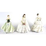 Three limited edition ceramic lady figurines.