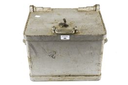 A cast metal safe.