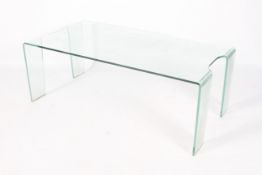 A 20th century glass coffee table.