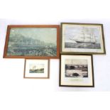 Assorted framed maritime prints and pictures.