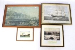 Assorted framed maritime prints and pictures.