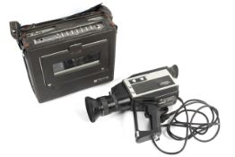 A vintage Panasonic colour video camera with portable VHS recorder.