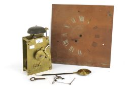 A fusee clock and a copper clock face.