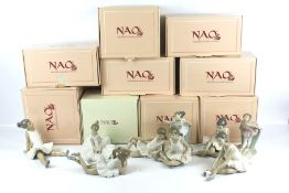Nine ballerina Nao figures. All in the original boxes.