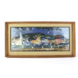 Raoul Dufy print, ' French harbour scene ' stamped NYGS. framed and glazed. 73 x 29.