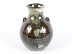 A studio pottery oviform two-handled vase attributed to David Leach (1911-2005).