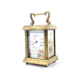 A 20th century small brass carriage clock.