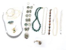An assortment of vintage and costume jewellery.