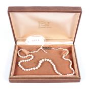 A early 20th century cultured pearl necklace.