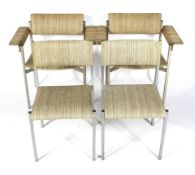 Four retro dining chairs.