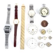 An assortment of ladies and gentleman's watches and movements.