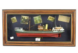 A case model of a fishing boat side trawler 'John Henry' GY.000. Framed and glazed, 52 x 22cm.