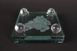 A large Disney Winnie the Pooh limited edition etched glass dish, no 8/100.