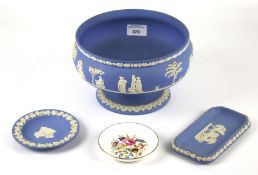 A 20th century Wedgwood blue jasperware bowl,