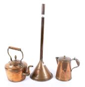Three 20th century copper items.