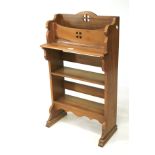 A free-standing church bookcase with open pigeon tray and two shelves. L51cm x D22cm x H87cm.