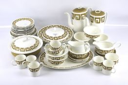 A Wedgwood Suzie Cooper 'Old Gold Keystone' part coffee/dinner service.
