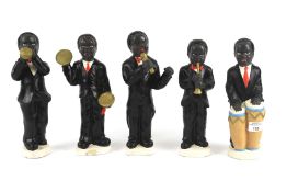 A five piece 'Jazz' band slip cast figurines.