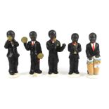 A five piece 'Jazz' band slip cast figurines.