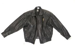 A men's Star Trek 30th anniversary black leather jacket.