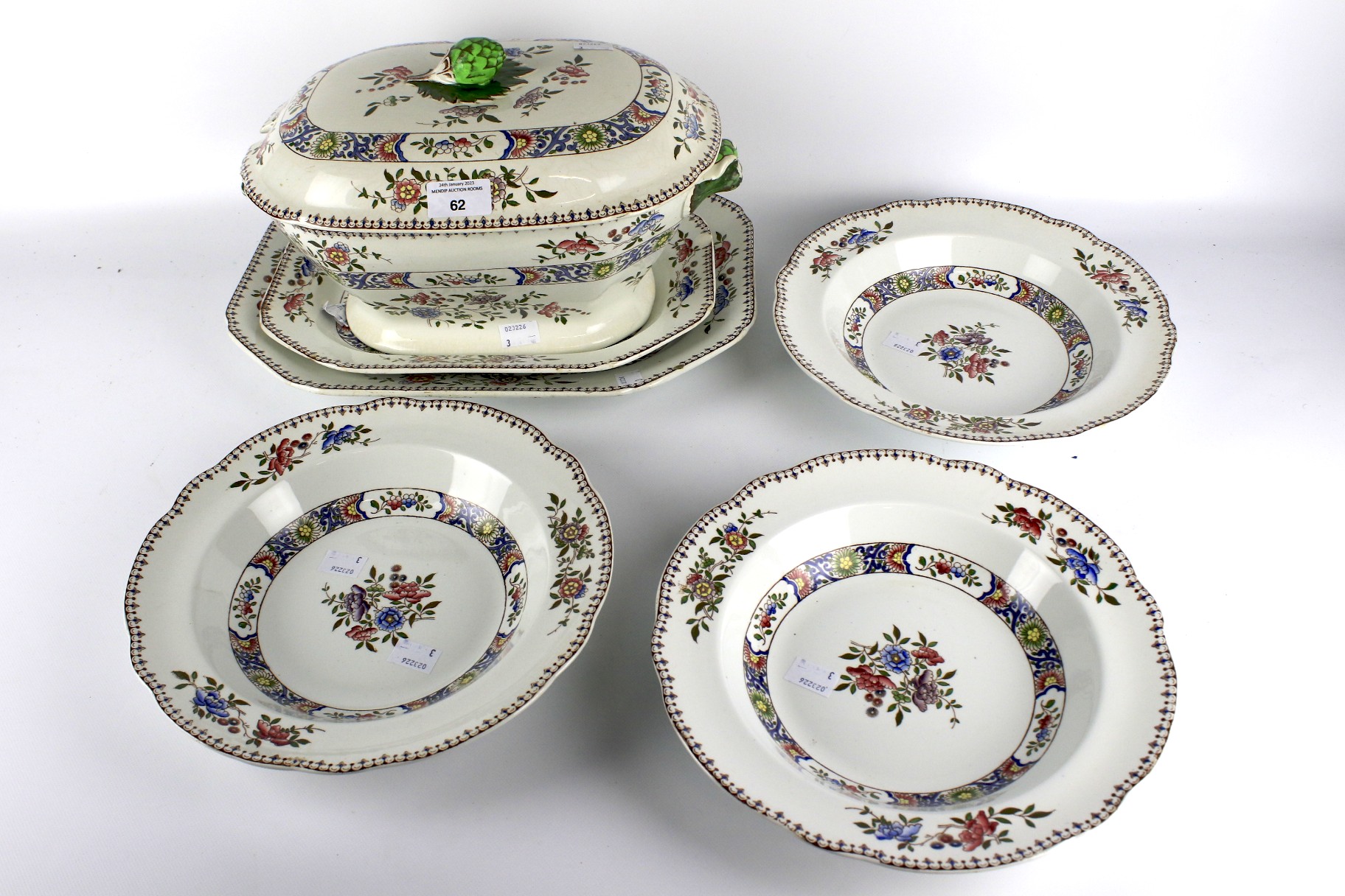 Six pieces of 19th century Copeland ironstone Comprising a tureen and cover,