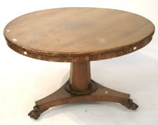 A 19th century rosewood circular tilt-top breakfast table.