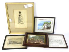 Assorted prints, paintings and engravings.