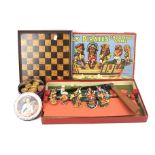 A Spear's Games 'The Jolly Pirates Shooting Game' and a draughts set.