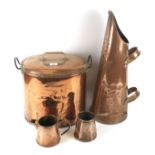 Four assorted vintage copper kitchenalia.