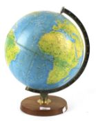 A vintage terrestrial globe, George Philips & Son Ltd, 1969.