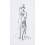 Arthur Barbosa (1908-1995), Portrait of a Lady, pencil. 12.5cm x 22.5cm exc.