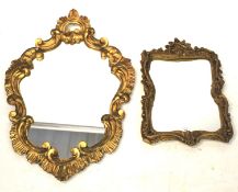 Two gilt wall mirrors.