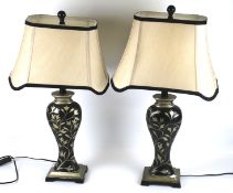 A pair of Hills Interiors contemporary table lamps.