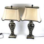 A pair of Hills Interiors contemporary table lamps.