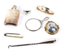 An assortment of Victorian and later silver and white metal.