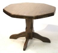 A substantial 20th century oak top octagonal dining table.