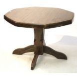 A substantial 20th century oak top octagonal dining table.