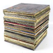 A collection of vintage records.