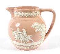A mid-19th century Copeland pink stoneware jug.