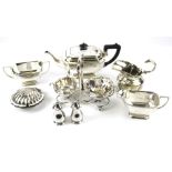An assortment of 20th century and later silver plated tableware.