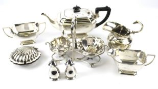 An assortment of 20th century and later silver plated tableware.