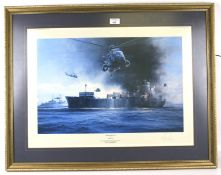 A signed print, Robert Taylor, 'Sea King Rescue', framed and glazed.