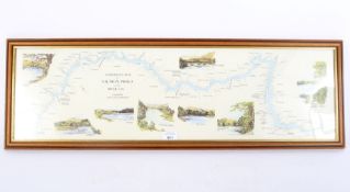 A print ' Fisherman's map of salmon pools on the river Tay '.