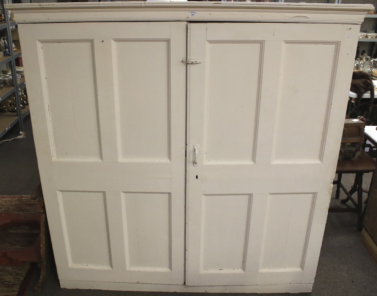 A painted Victorian kitchen cupboard. - Image 2 of 3