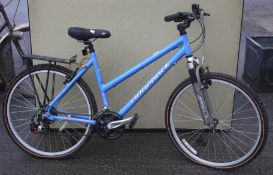 A girl's Ridgeback MX2 blue bicycle with aluminium frame.