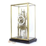 A mid-20th century contemporary Gothic skeleton clock. The fusee movement with 13.