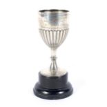 A silver trophy. With inscription reading Palestine Command Boxing 926, with base.