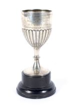 A silver trophy. With inscription reading Palestine Command Boxing 926, with base.