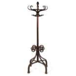 A late 19th century bentwood hall coat and hat stand.