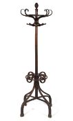 A late 19th century bentwood hall coat and hat stand.